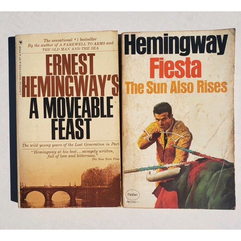 Vtg Lot Of 2: A Moveable Feast & Fiesta by Ernest Hemingway PB 1964 & 1976